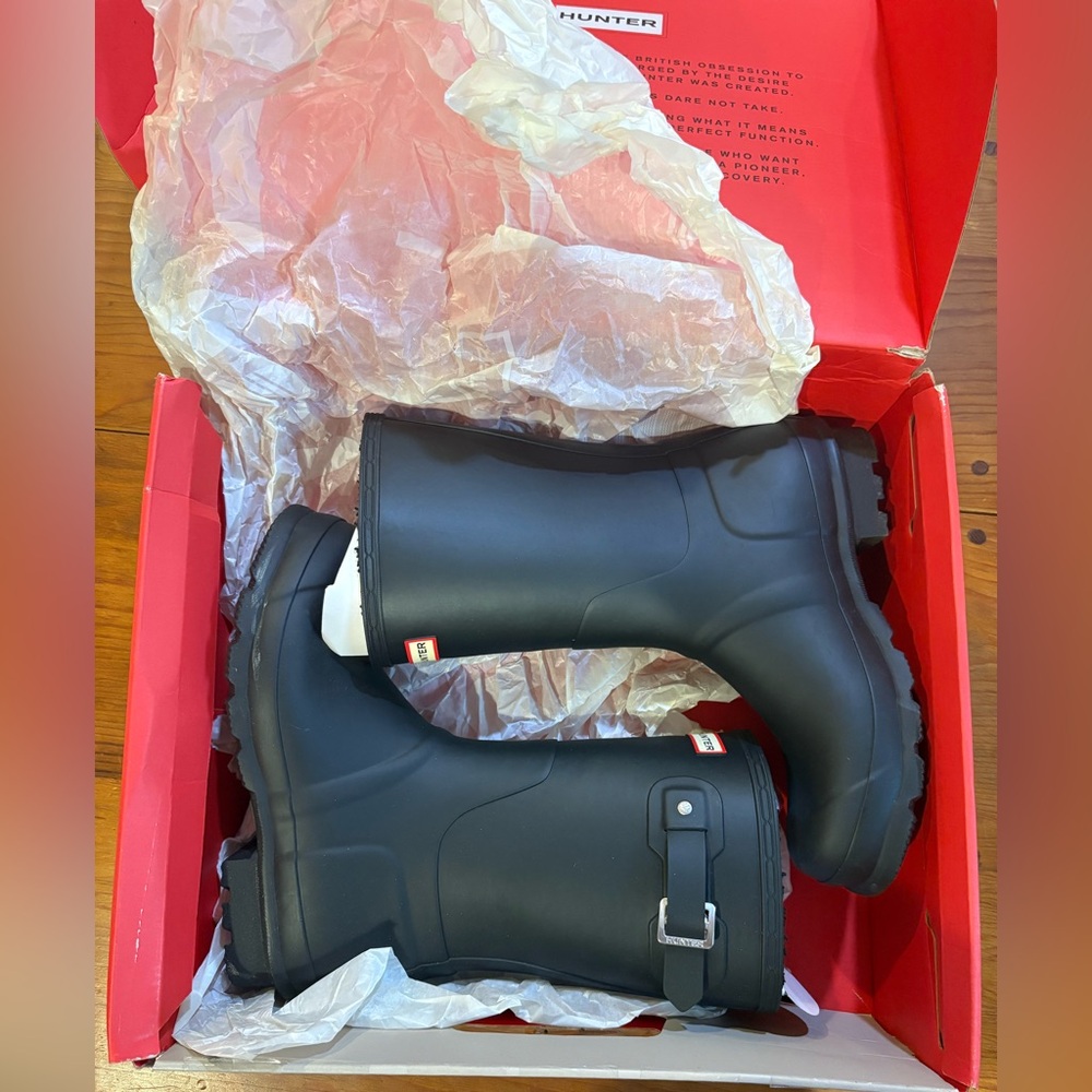 Hunter Mens Orginal Insulated Short Boots Size 10 Black